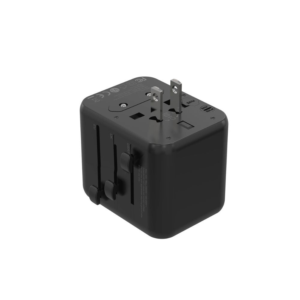 Porodo Blue Dual USB-A Universal Travel Adapter