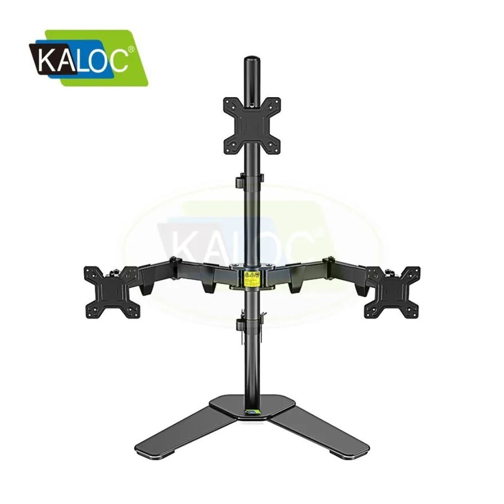 Kaloc DW230T Adjustable Triple Monitor Arm, for Screens 17 to 27 Inches