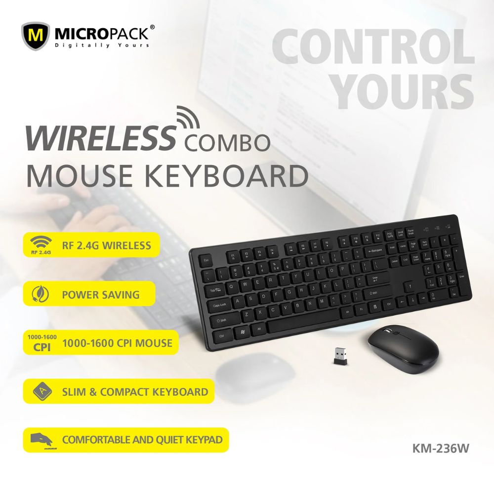 Micropack KM-236W Wireless Mouse and Keyboard Combo