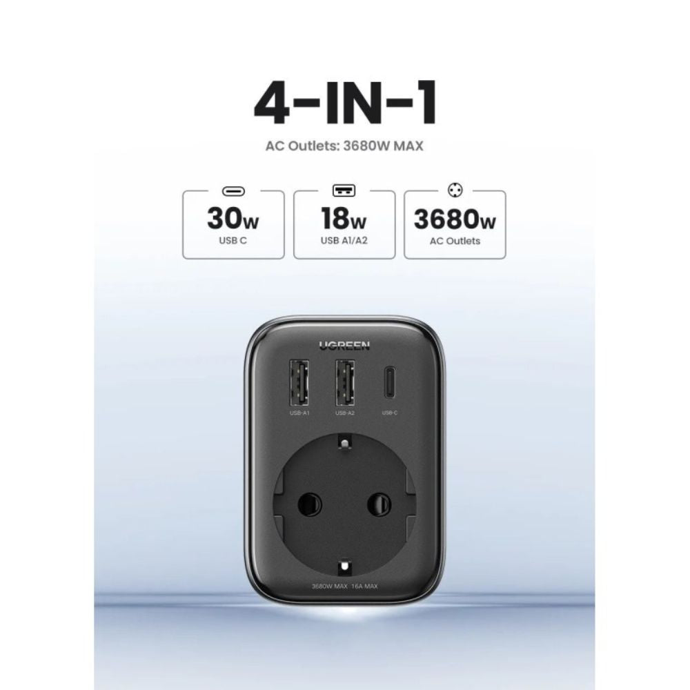 Ugreen 30W Outlet Extender Charger 1Xac (2A1C)