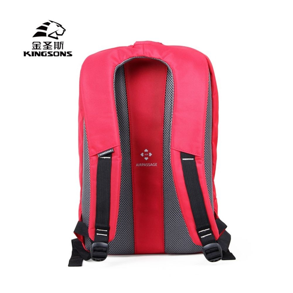 Kingsons Backpack KS3037W Red, Water-resistant, Light Weight