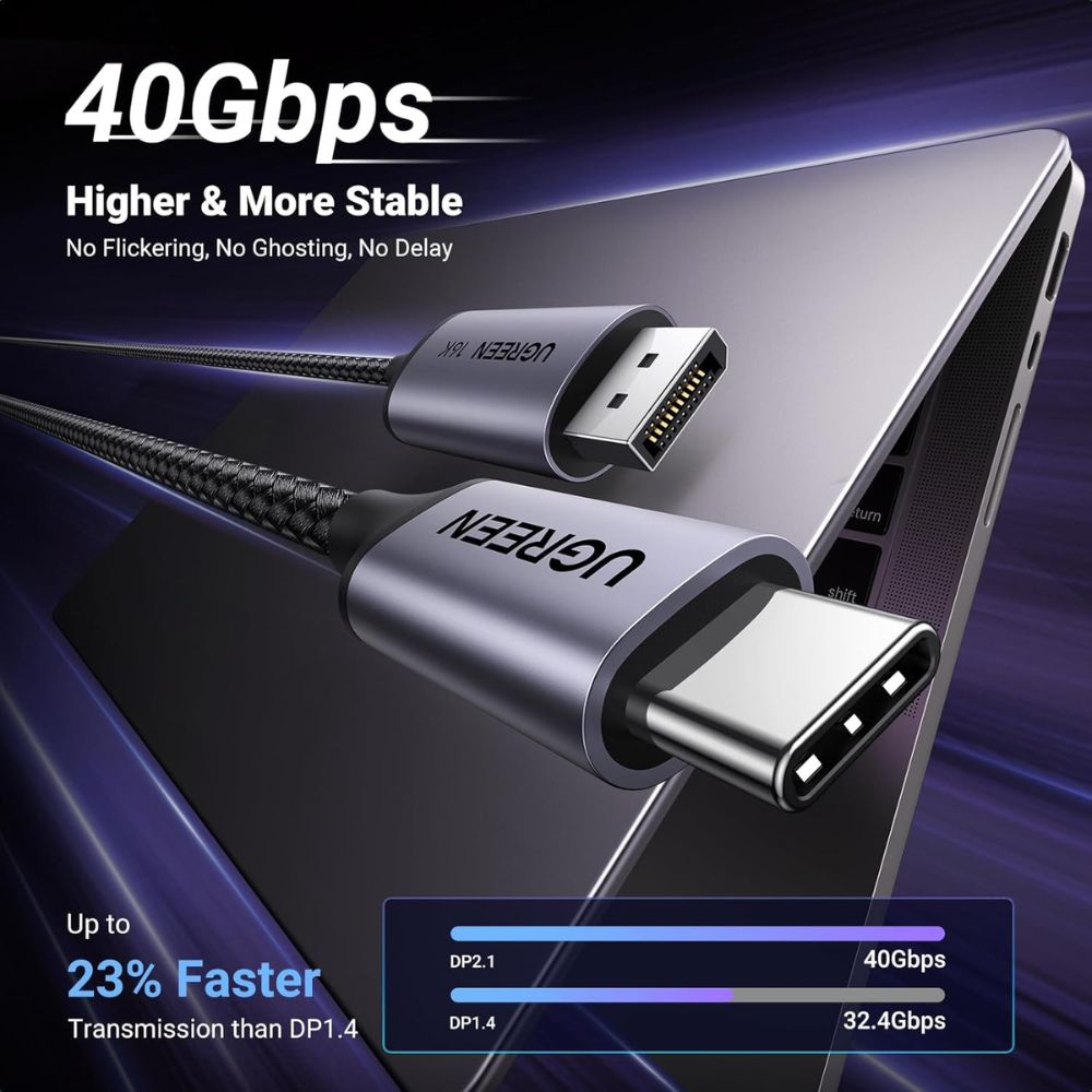 UGREEN USB-C Male to Diplay Port Female Braided convertor 8K