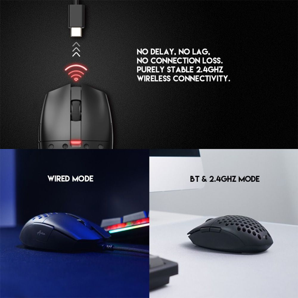 Fantech XD7 Aria GO Wired, Bluetooth & Wireless Gaming Mouse