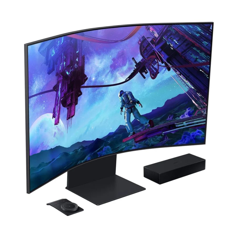 شاشة ألعاب سامسونج Odyssey G55C Series QHD 1000R منحنية مقاس 32 بوصة، زمن استجابة 1 مللي ثانية (MPRT) AMD Radeon FreeSync LS32CG550ENXZA 