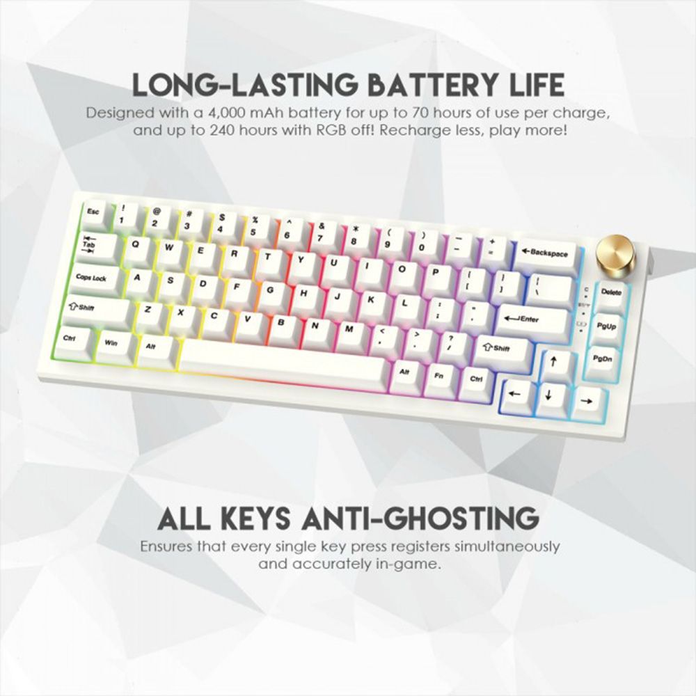 Fantech MK858 MAXFIT67, 3 Modes: Bluetooth, Wireless & Wired, Rechargeable Built-in Battery, Modular Mechanical Gaming Keyboard