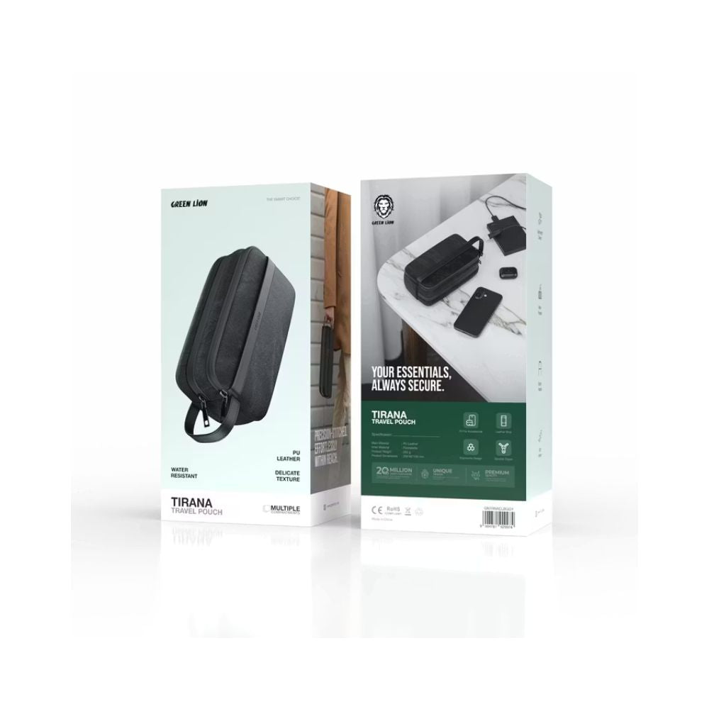 Green Lion Tirana Travel Pouch with Leather Strip