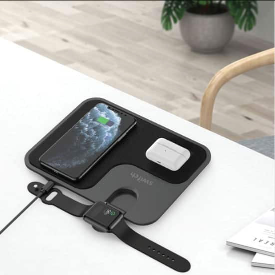 SWITCH 3 IN 1 WIRELESS CHARGER PAD – Black