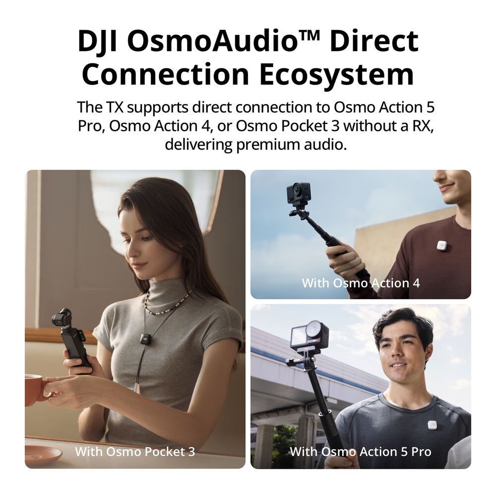 DJI Mic Mini Clip-On Transmitter with Built-In Microphone 2.4 GHz, Infinity