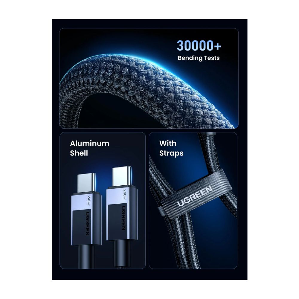 UGREEN USB-C to USB-C 100W Braided Cable & Aluminum Body