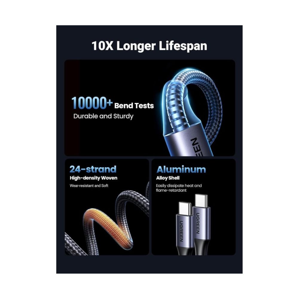 Ugreen 35087 2-in-1 Universal 100W PD Fast Charging Cable 1.5m