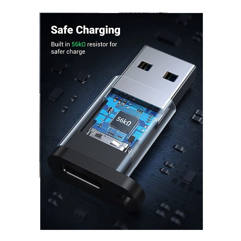 UGREEN USB-C Female to USB-A 3.0 Male Adapter, Support Charging & Data Sync - US276 50533