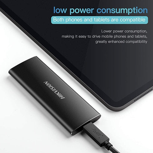 HIKVISION 512GB Ultra Slim External Portable SSD T200N USB 3.1 Gen 2, up to 540M/s(Aluminum Alloy)
