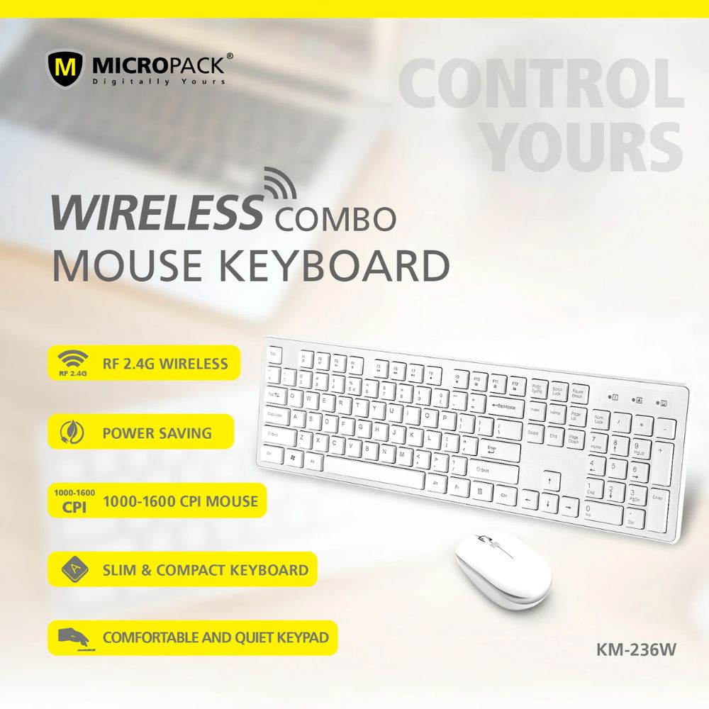 Micropack KM-236W Wireless Mouse and Keyboard Combo