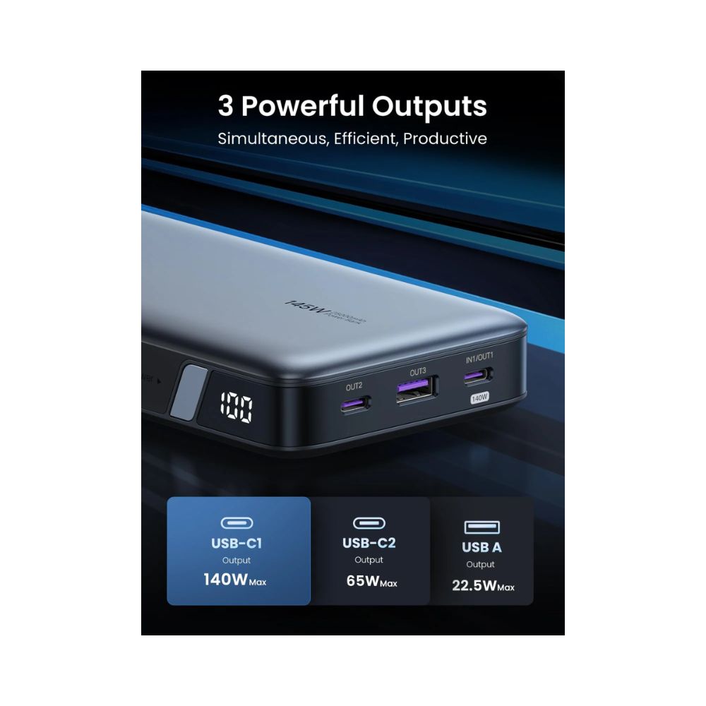 UGREEN 145W 25000mAh for Laptop-3 Ports Power Bank