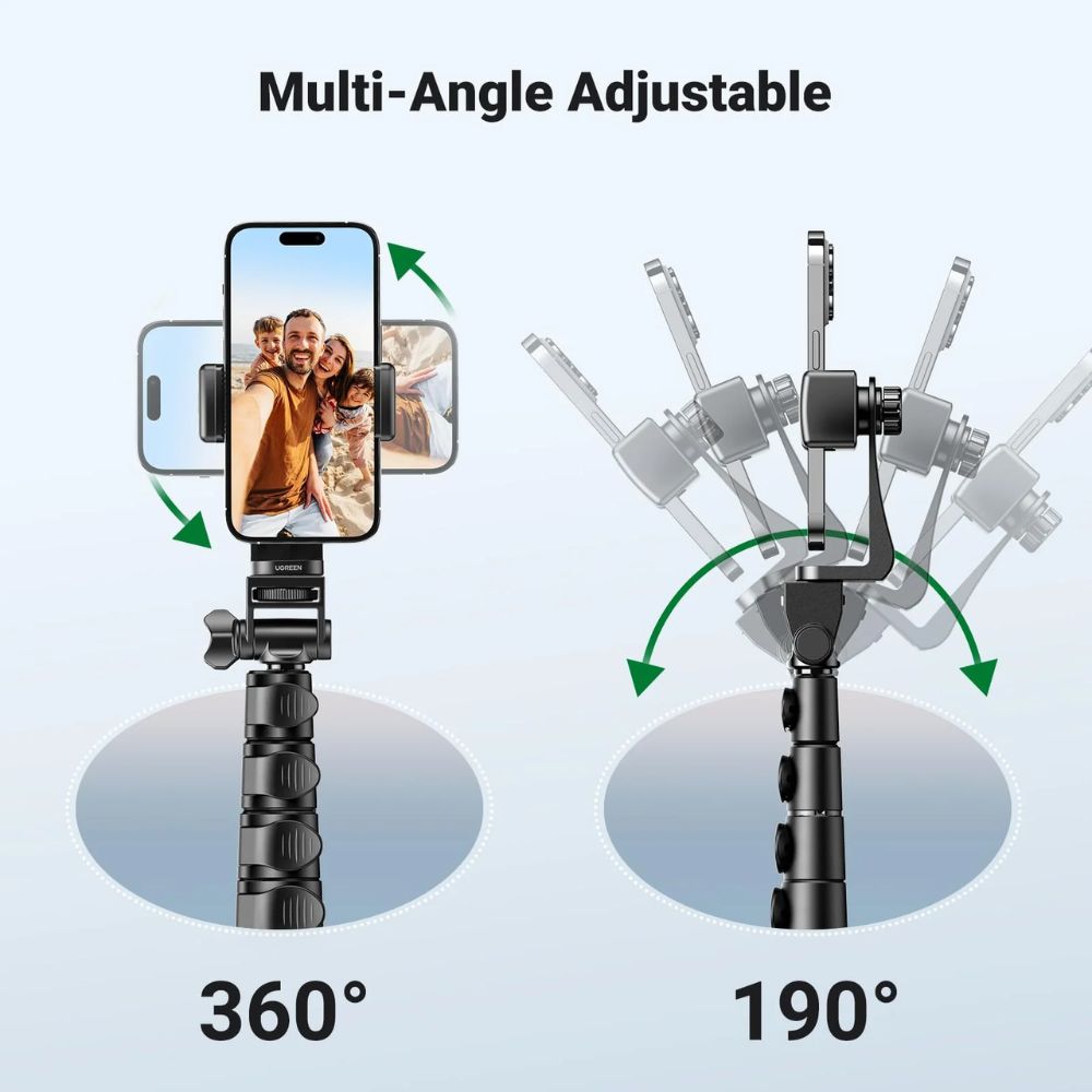 UGREEN 70-Inch Aluminum Phone Tripod with Bluetooth Remote | 15609