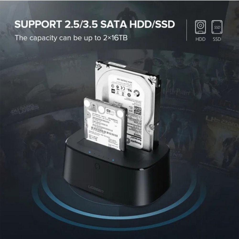 UGREEN HDD Docking Station Duplicator USB 3.0 To SATA DUAL-BAY Cloner