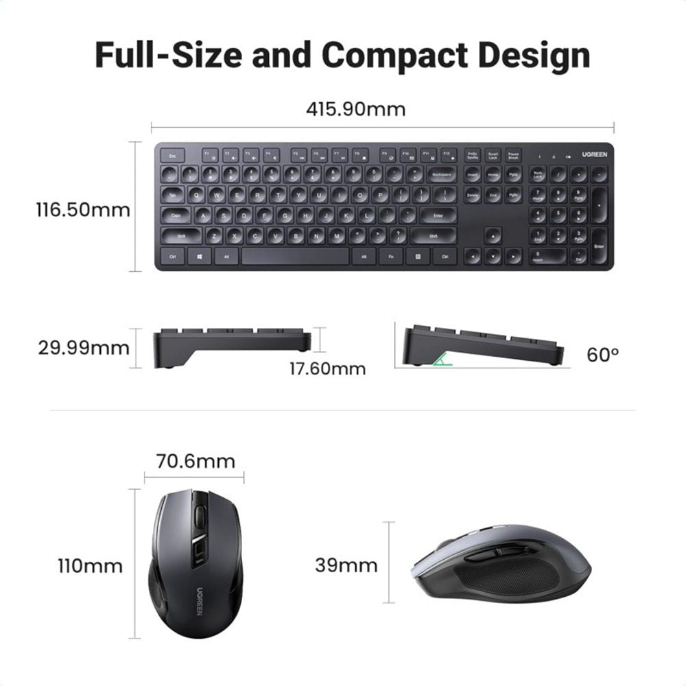 UGREEN Pro Wireless Keyboard And Mouse Combo 2.4Ghz