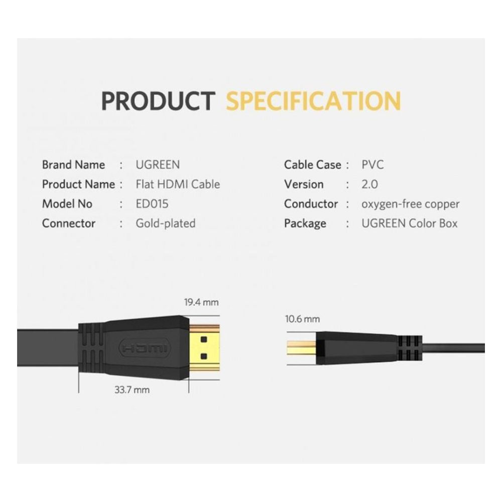 UGREEN 4K HDMI Flat Cable 2.0