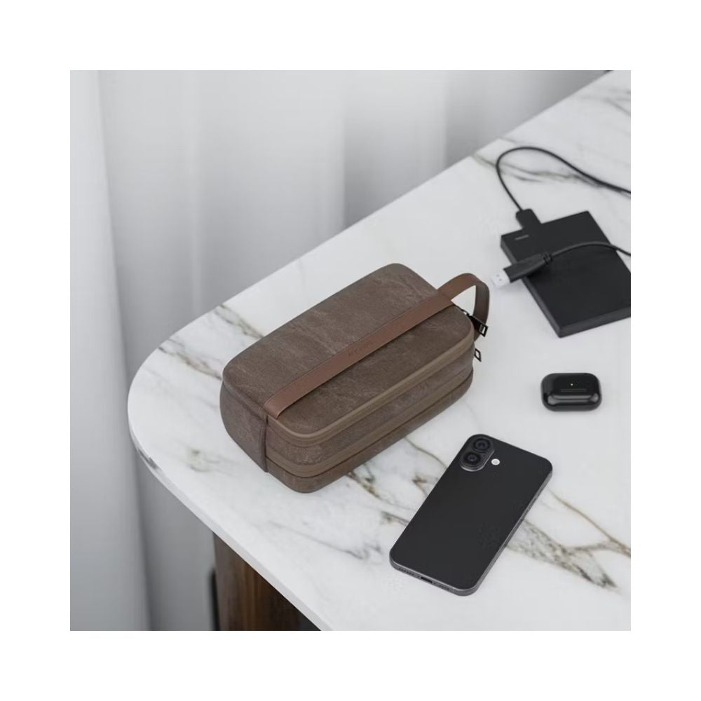 Green Lion Tirana Travel Pouch with Leather Strip