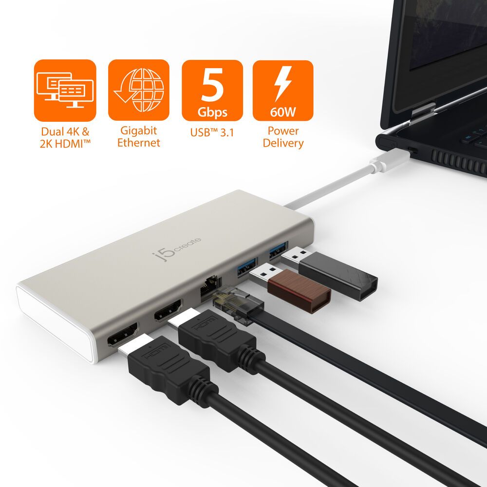 J5 Create USB-C Dual HDMI Mini Dock JCD381