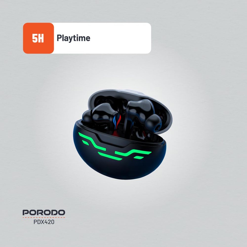Porodo Gaming PDX420 - Ultra Low-Latency Gaming Earbuds