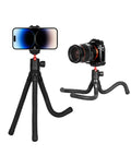 Porodo Table Tripod with Phone Holder, Flexible Versatile Tripod, 360 Panoramic Head, Accessories Mount, 1/4 Mount Screw, High Density Foam - PD-TRPH