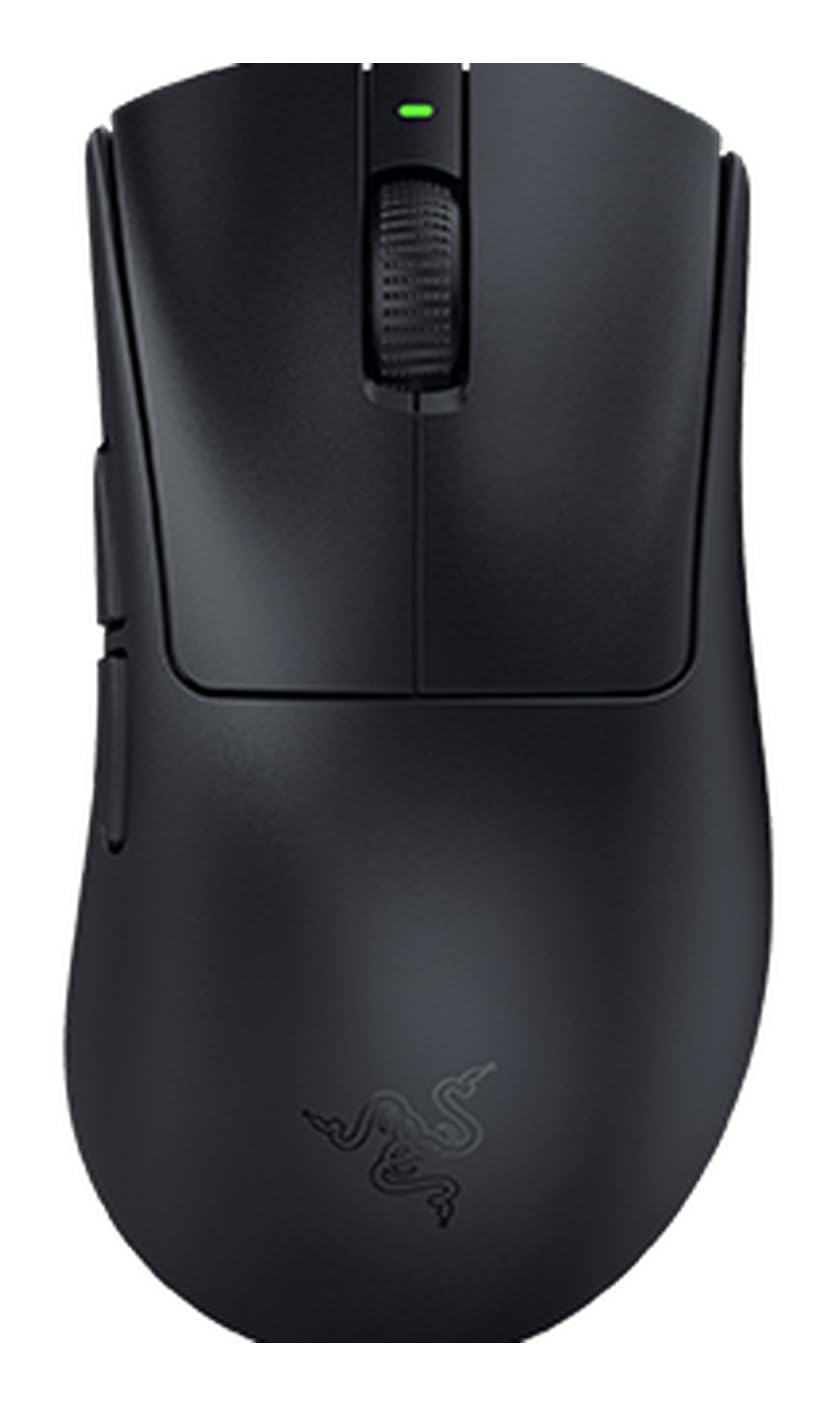 DeathAdder V3 HyperSpeed Wireless Esports Gaming Mouse, 55 g Lightweight, Ergonomic & Smooth Touch Texture, Up to 100 Hr Battery, G Battery life Up to 100 hours at 1000 Hz Up to 20 hours at 8000 Hz*