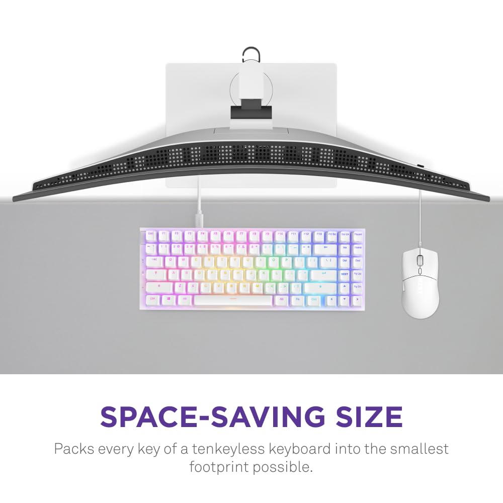 NZXT Function 2 MiniTKL KB-002NW-US, Wired Tenkeyless gaming keyboard, Adjustable Actuation, Double-Shot PBT Keycaps, RGB