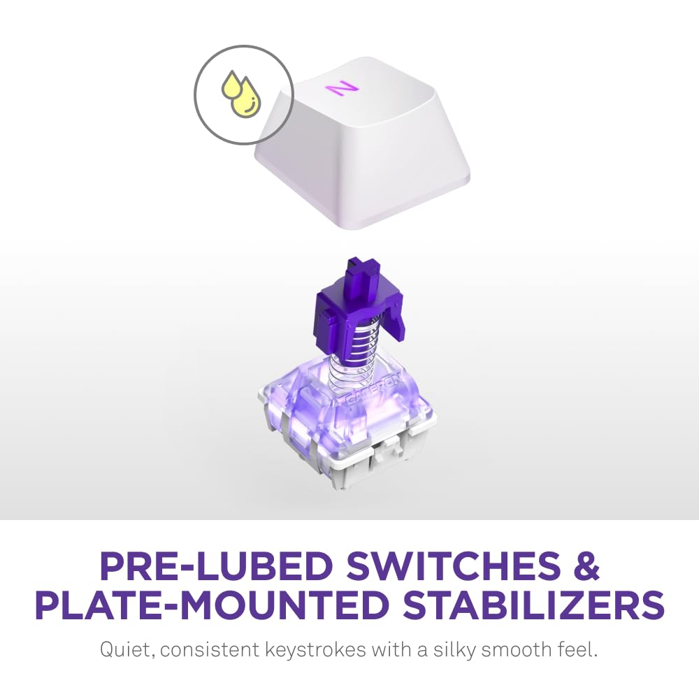 NZXT Function 2 MiniTKL KB-002NW-US, Wired Tenkeyless gaming keyboard, Adjustable Actuation, Double-Shot PBT Keycaps, RGB