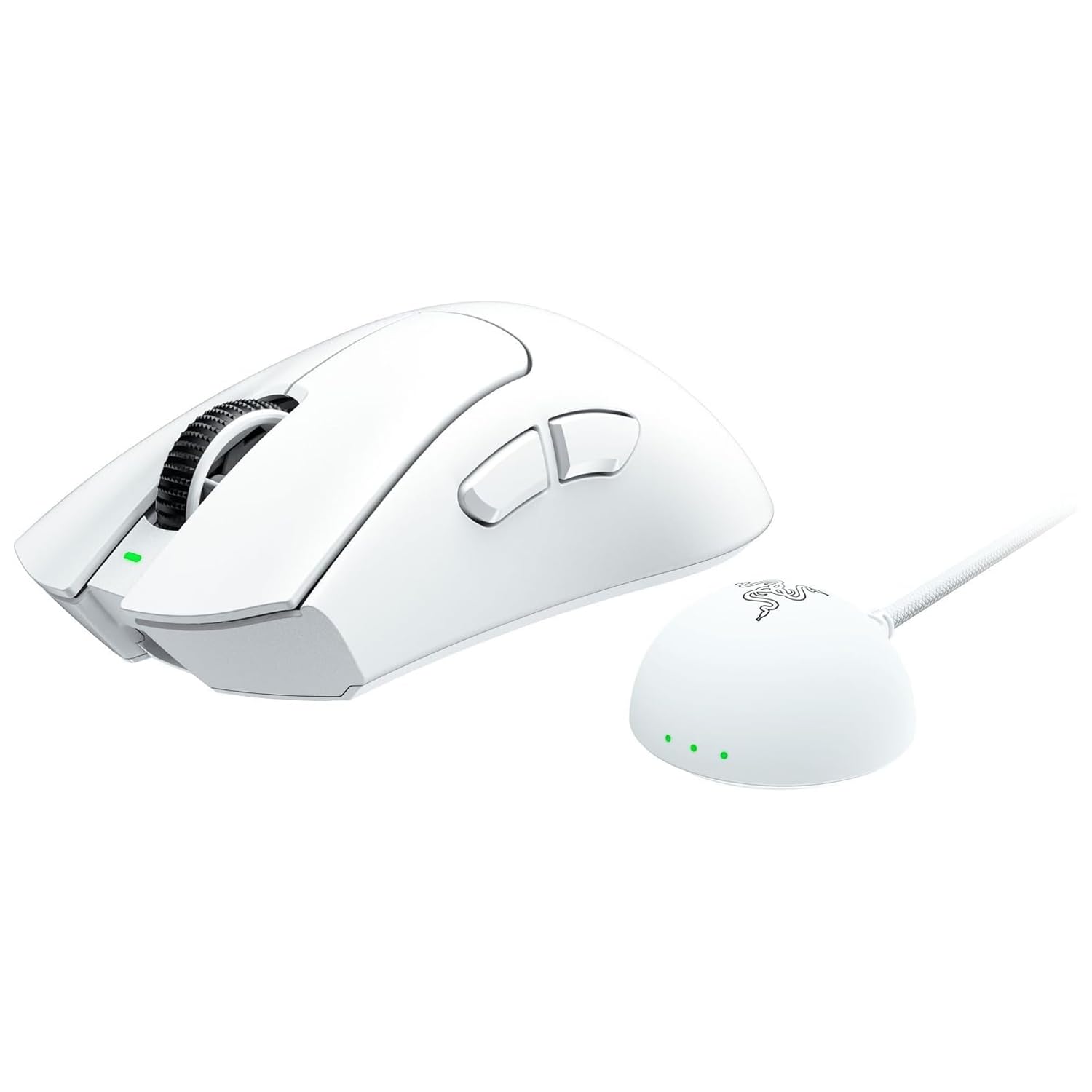 DeathAdder V4 Pro - White Wireless Gaming Mouse: 56g Lightweight - HyperSpeed Wireless Gen-2 - Optical Scroll Wheel - Optical Switches Gen-4 - Focus Pro 45K Sensor Gen-2 - Up to 150 Hr Battery