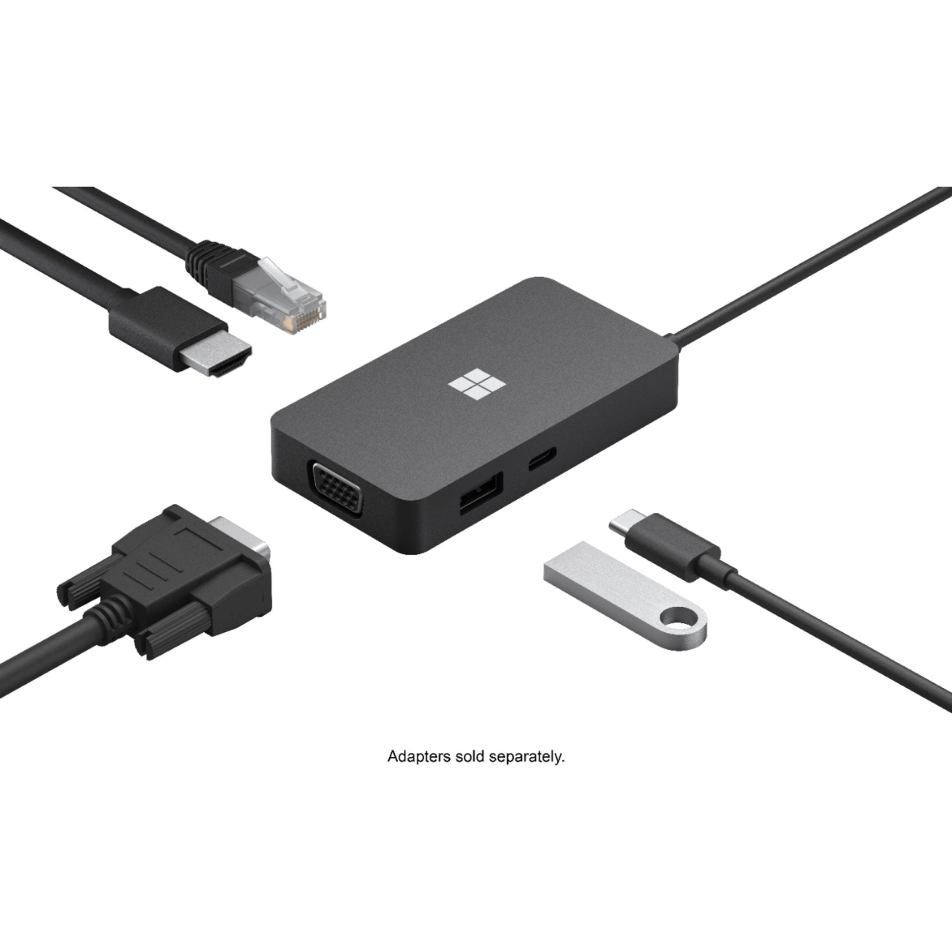 Microsoft - USB-C Travel Hub - Black