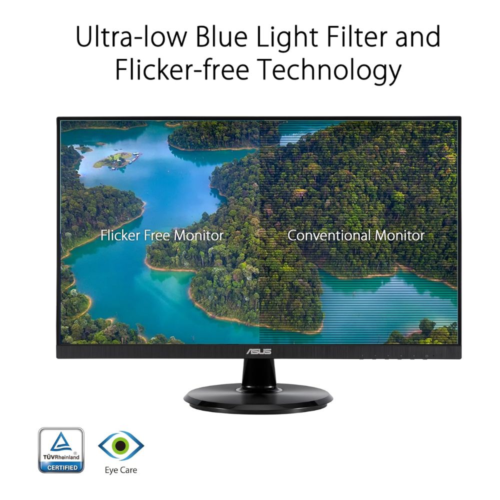 ASUS Eye Care VA24DQFR - 24 Inch Full HD Monitor - Frameless, Flicker-Free, Blue Light Filter.