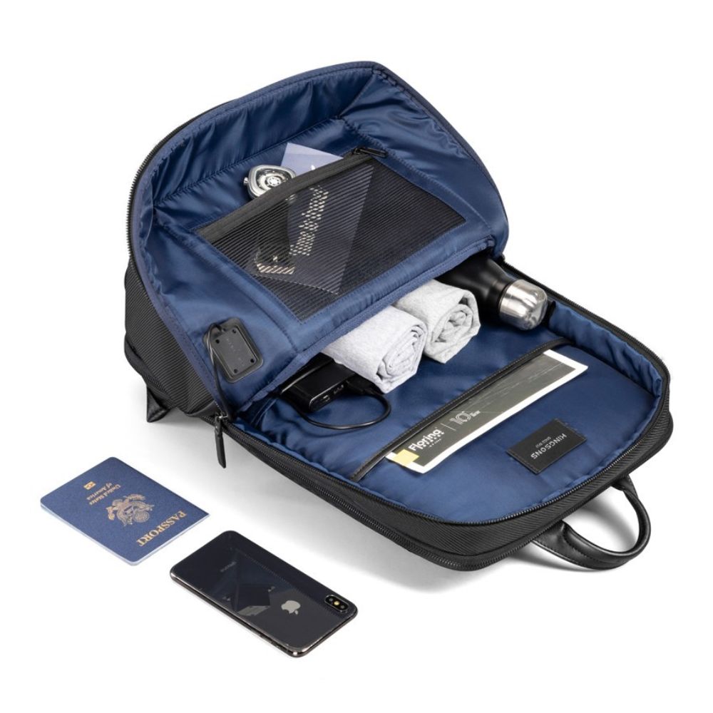 Kingsons Premium Leather Backpack KS3246W Black, Water-resistant, Light Weight