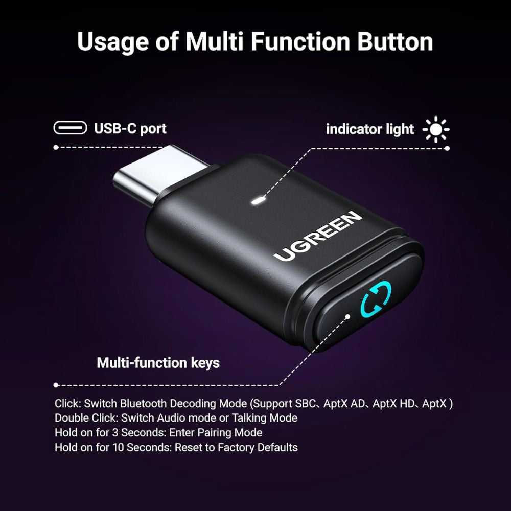 UGREEN USB Bluetooth Adapter 5.4 for PC