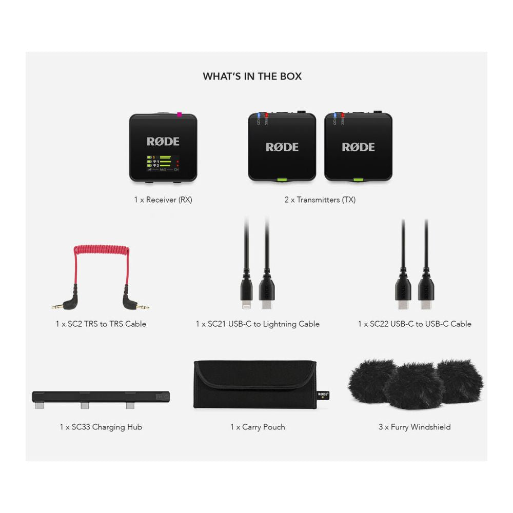 RODE Wireless GO Gen 3 2-Person Compact Digital Wireless Microphone System - Recorder (2.4 GHz)