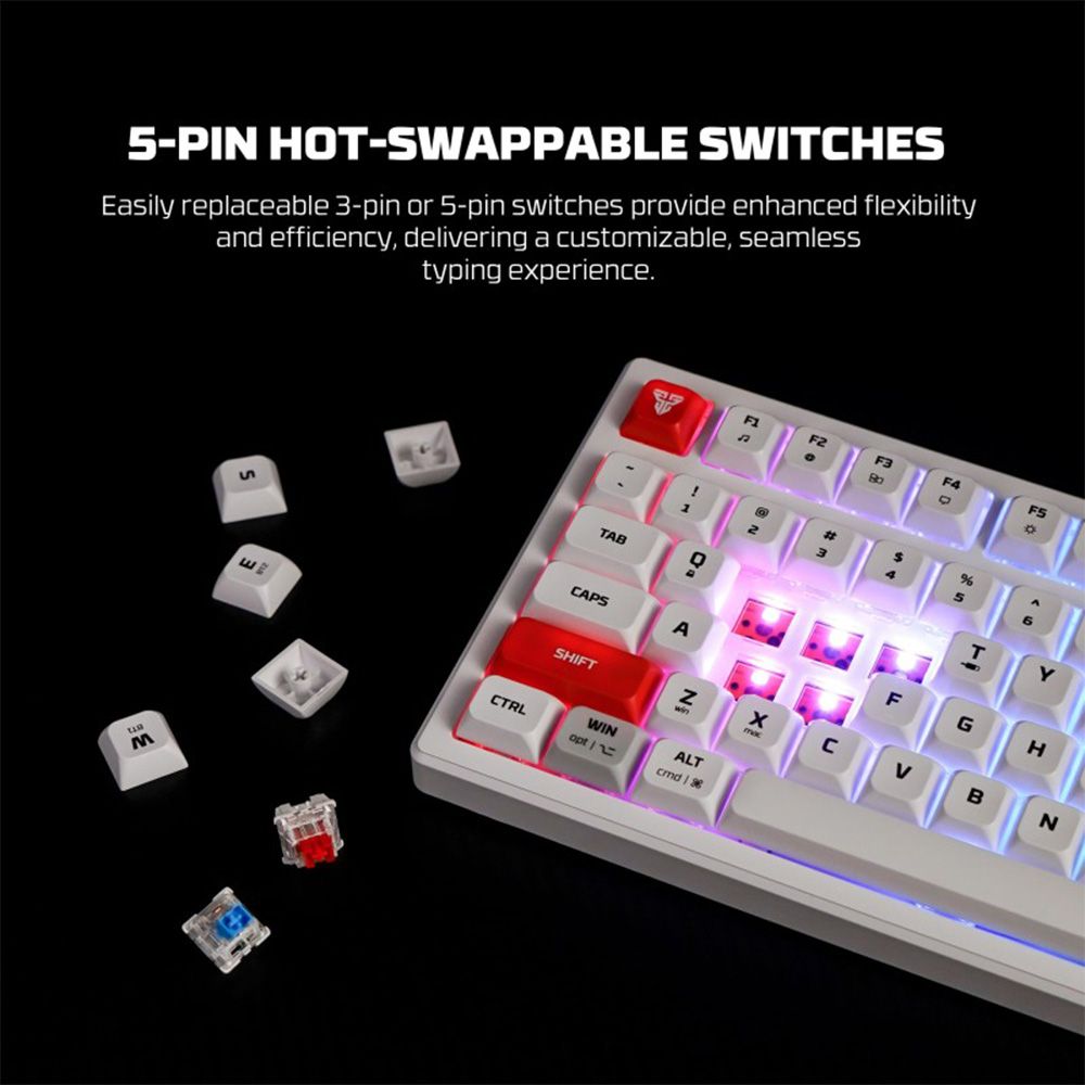 Fantech MK917 ATOM PRO79, 3 Modes: Bluetooth, Wirele  & Wired, Built-in Battery, Mechanical Gaming Keyboard (Blue Switch)