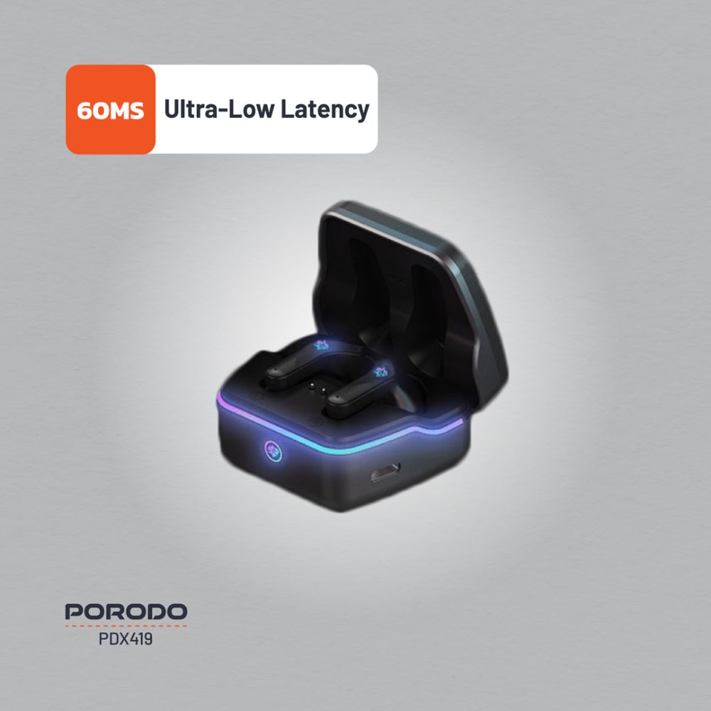Porodo Gaming PDX419 - Ultra Low-Latency Gaming Earbuds