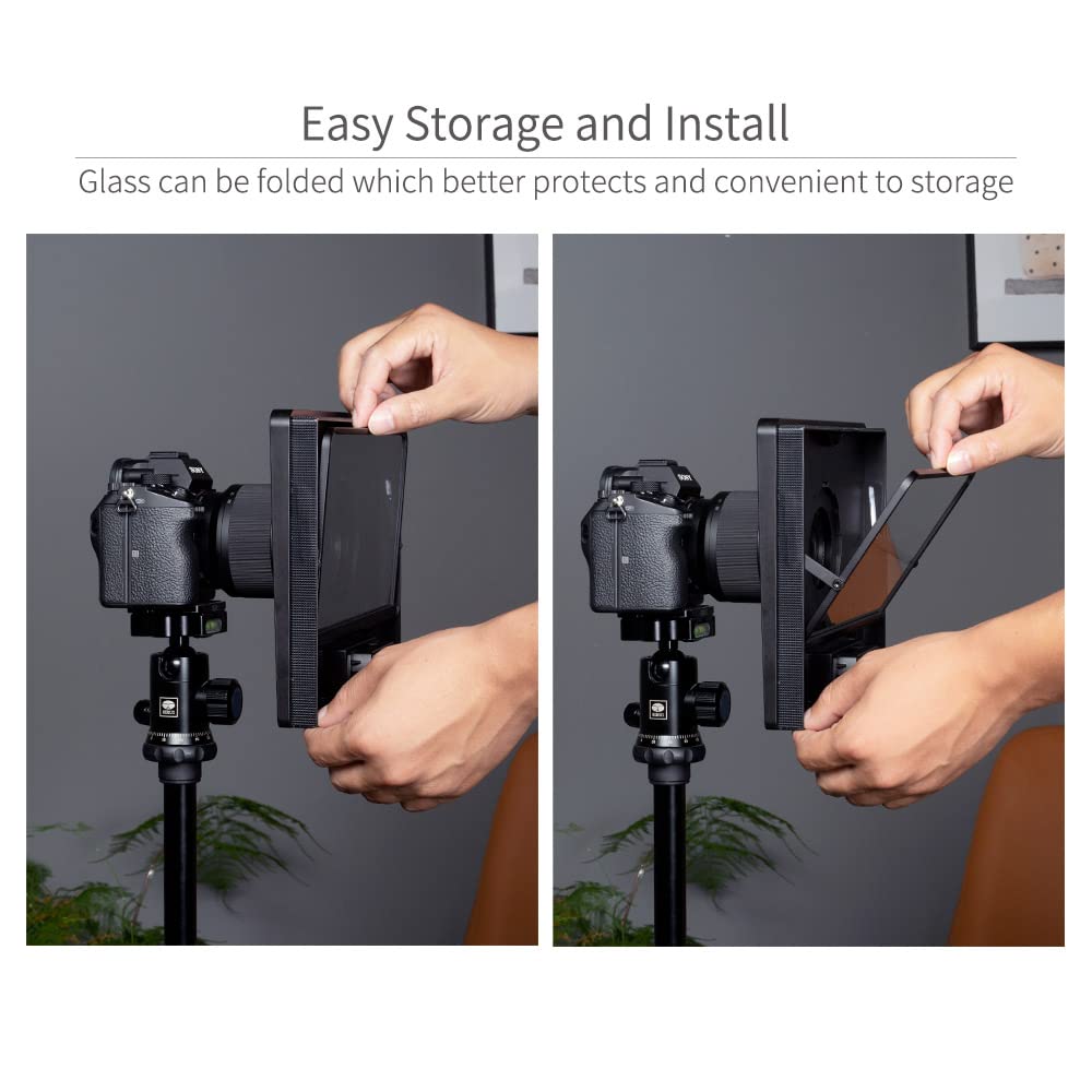 FeelWorld TP10 Portable Folding Ultimate Teleprompter for Smartphone/Tablet/DSLR (10")