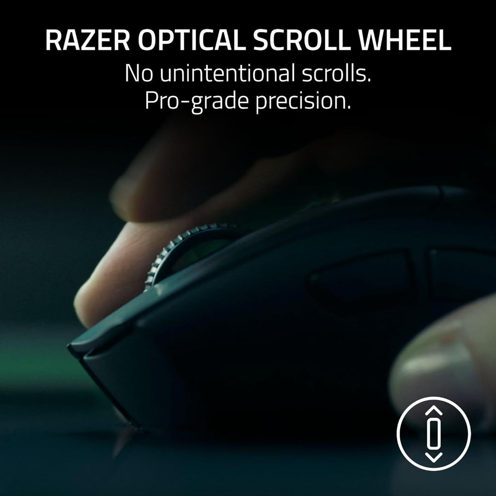 DeathAdder V4 Pro - White Wireless Gaming Mouse: 56g Lightweight - HyperSpeed Wireless Gen-2 - Optical Scroll Wheel - Optical Switches Gen-4 - Focus Pro 45K Sensor Gen-2 - Up to 150 Hr Battery