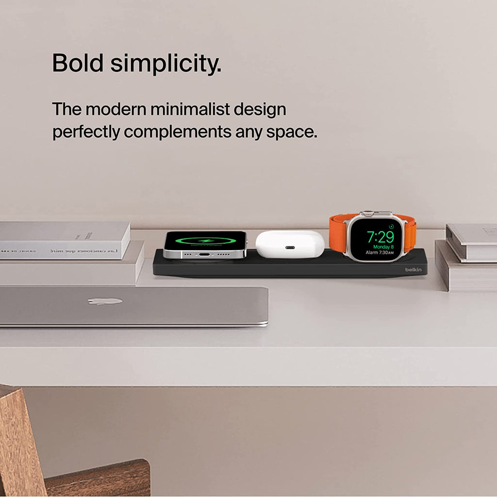 Belkin BoostCharge Pro 3-in-1 Wireless Charging Pad|White