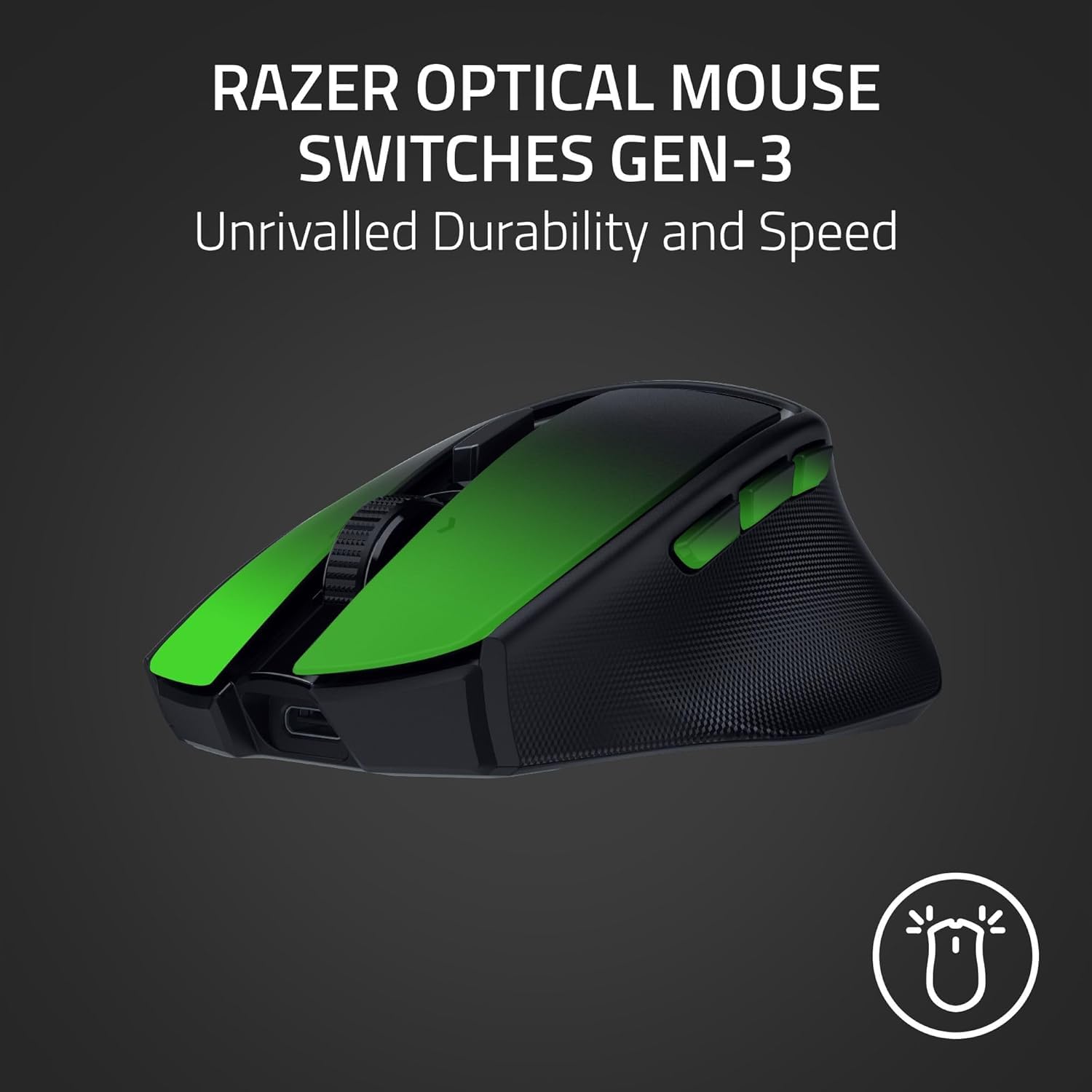 Razer Basilisk Mobile - Small Portable Ergonomic Wireless Gaming Mouse - AI Prompt Master - Focus X 18K Sensor (Tri-Mode Connectivity, Up to 105 Hour, Mouse Switches Gen-3) Black