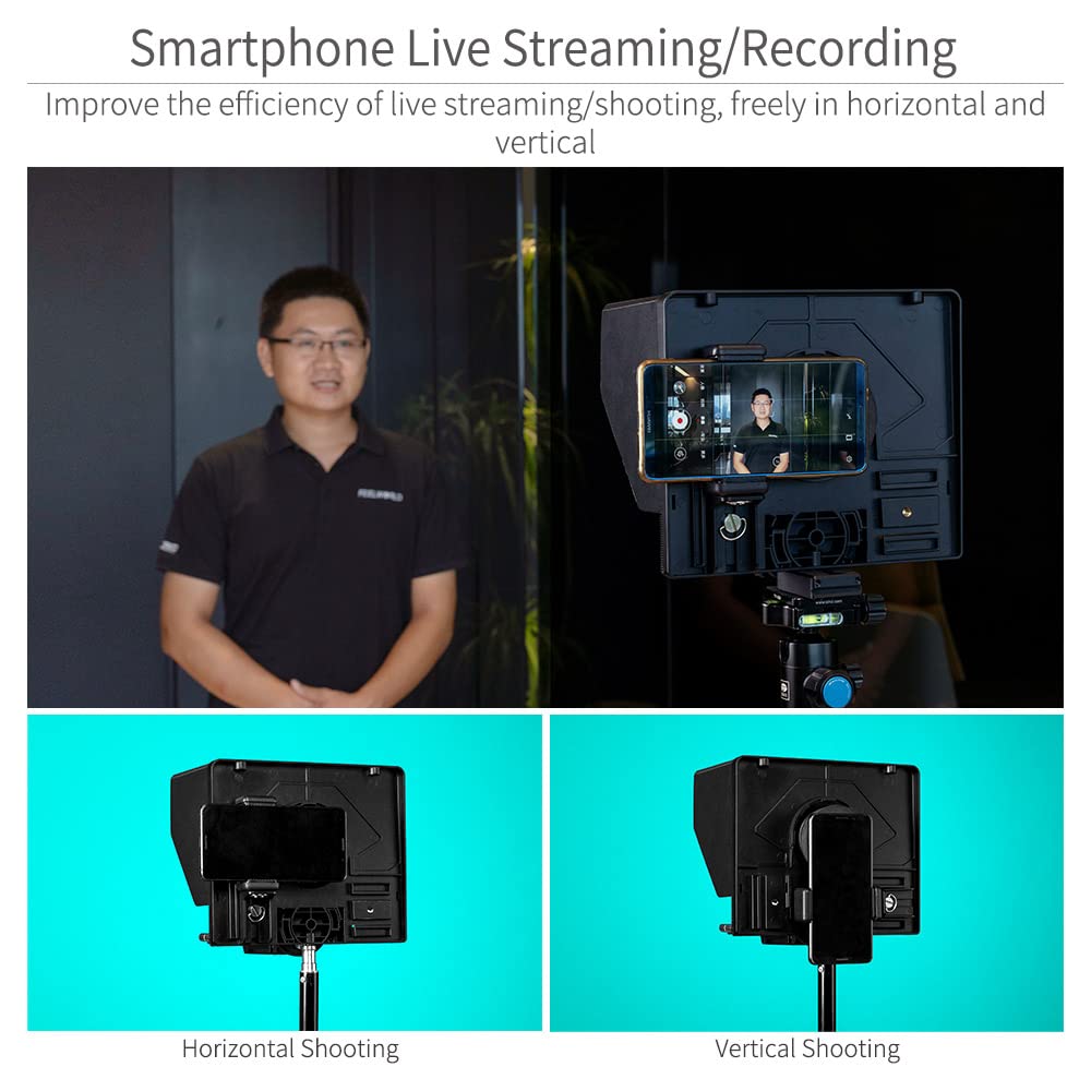 FeelWorld TP10 Portable Folding Ultimate Teleprompter for Smartphone/Tablet/DSLR (10")