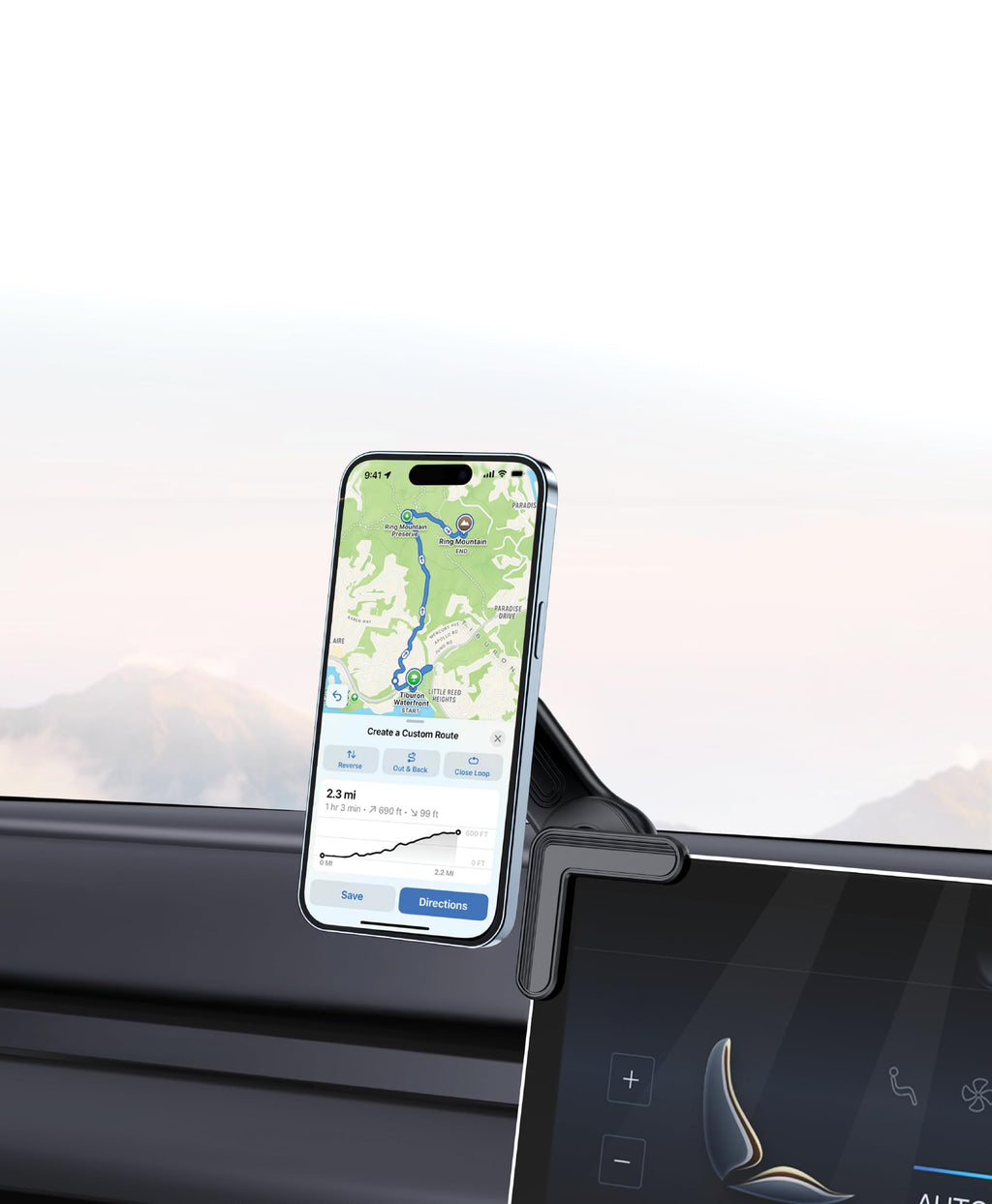 Porodo PD-AVU2M-GY Aluminum Magnetic Car Mount Air-Vent and Stick-on Mobile Phone Holder, With 6 Strong Magnets