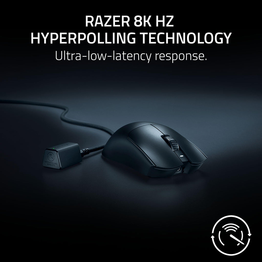 Razer Viper V3 Pro - Black Ultra-lightweight Wireless Symmetrical Esports Mouse 54 G Ultra-Lightweight Design Razer™ Focus Pro 35K Optical Sensor Gen-2 Razer™ HyperPolling 8K Hz Technology
