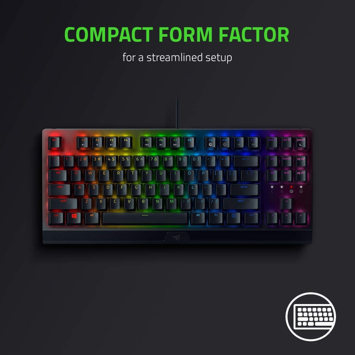Razer BlackWidow V3 Tenkeyless Mechanical Gaming Keyboard Yellow Switch US. RZ03-034918 00-R3M1