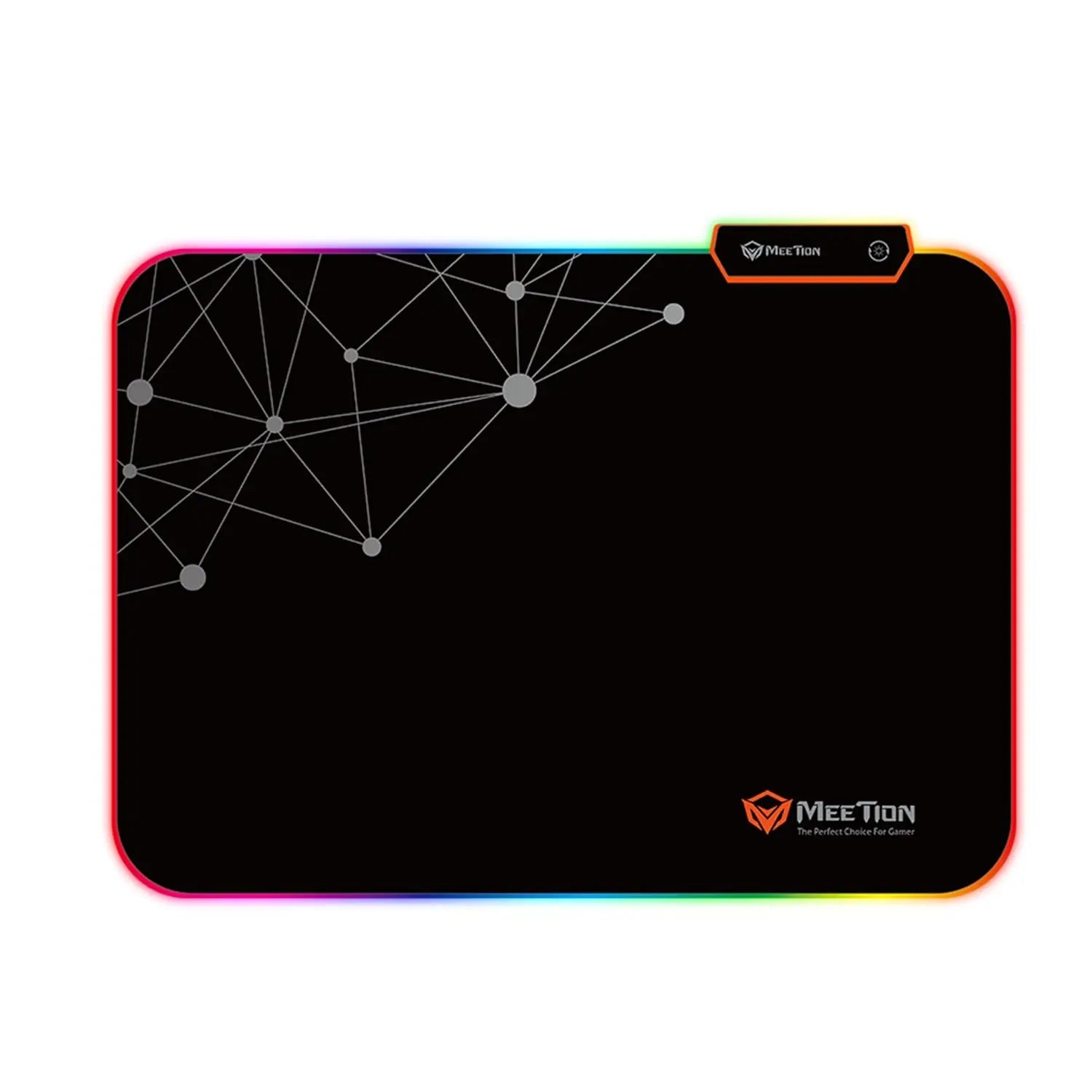 MEETION MT-PD120 RGB Gaming Mouse Pad | 9 Light Modes, 355x265x4mm, Micro-USB Powered, Plexiglass Surface, Non-Slip Rubber Base, Plug & Play, LED Backlit, Black