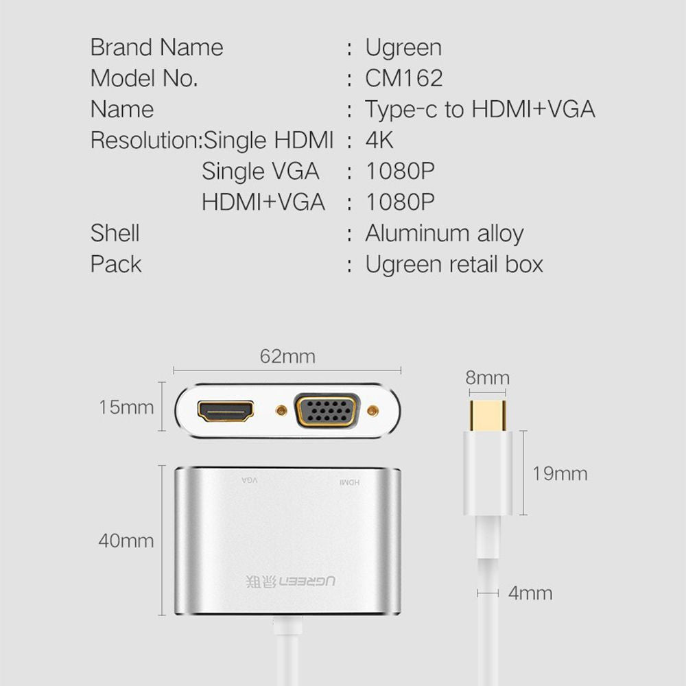 UGREEN Type-C to HDMI VGA Converter