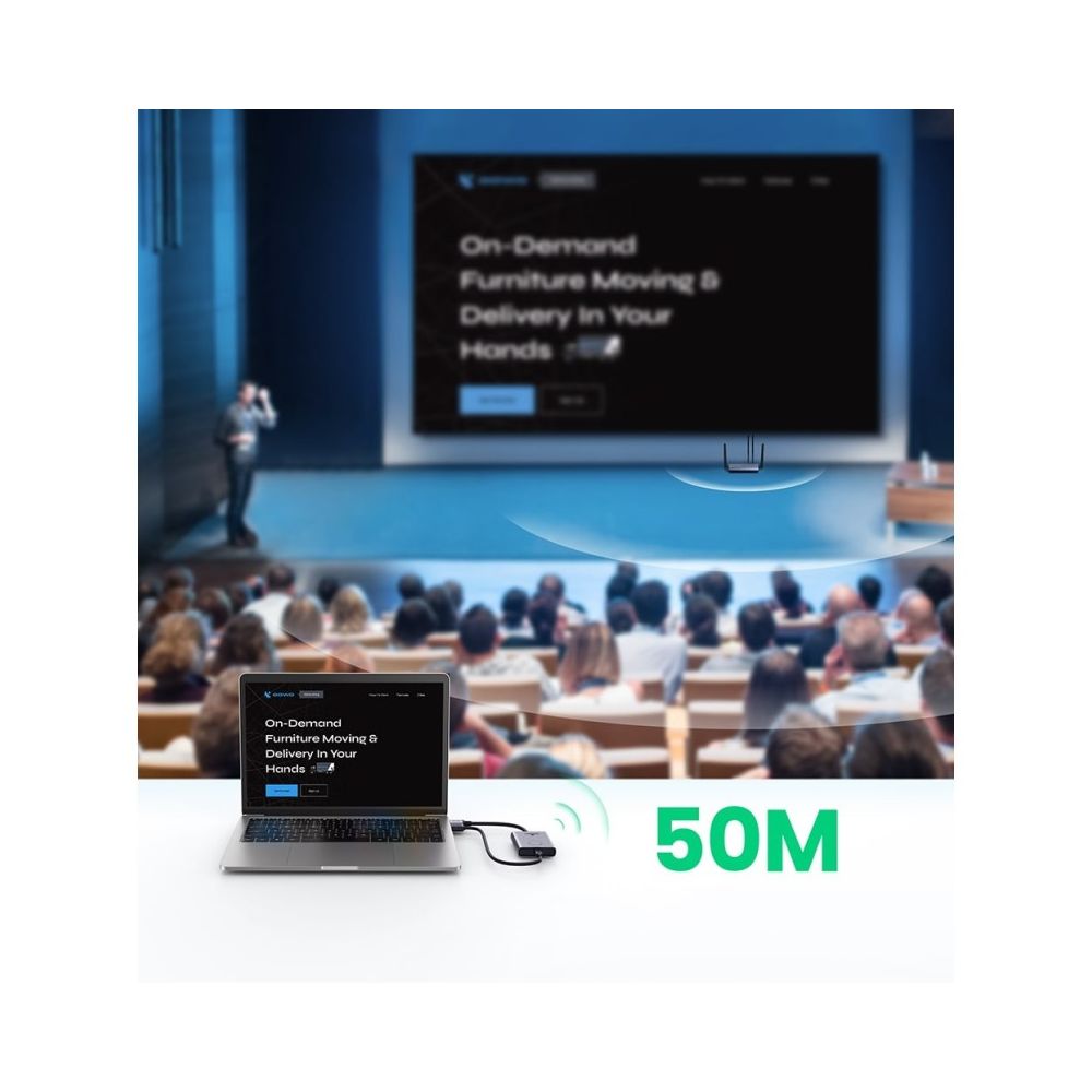 UGREEN HDMI Wireless Extender, 50 Meters Wide Range, HDMI & VGA-Receiver, Support 1080P@60Hz - CM506 50633