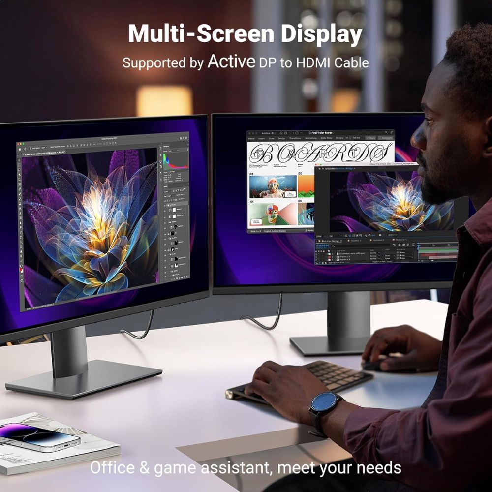 UGREEN 4K Display Port Male To HDMI Male Cable