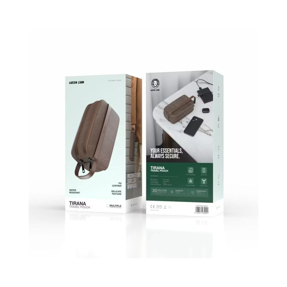 Green Lion Tirana Travel Pouch with Leather Strip